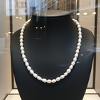 collana in oro bianco e 1 fila di  perla naturale australiane 40cm