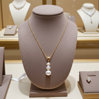 collana in oro  giallo 18k 750 e 5 perla naturale australiane