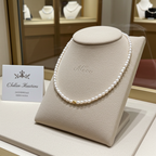 collana in oro bianco 18k e 1 fila di  perla naturale australiane 34cm