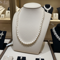 Collana in oro giallo 18k e perle naturale akoya