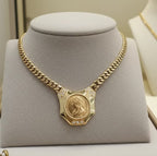 Collana in oro giallo 18k con diamanti naturali 0.81 ct e sterline d'oro