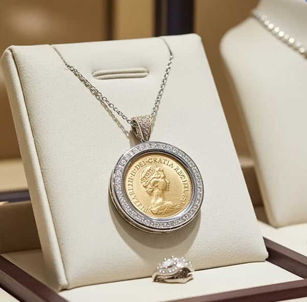 Ciondolo in oro con sterline 22k e diamanti naturali 1.10ct