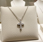 Collana croce con ciondolo - 18 carati Oro Bianco - 0,60 ct Diamanti Naturale