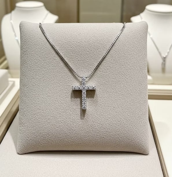 Collana in oro Bianco e diamanti naturali 1.10 ct