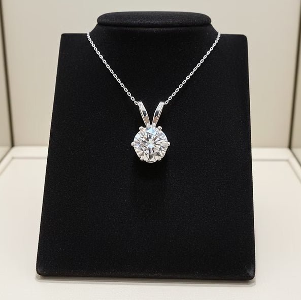 Collana con ciondolo - 18 carati Oro Bianco 0.24 ct. tw. Diamante (Naturale)