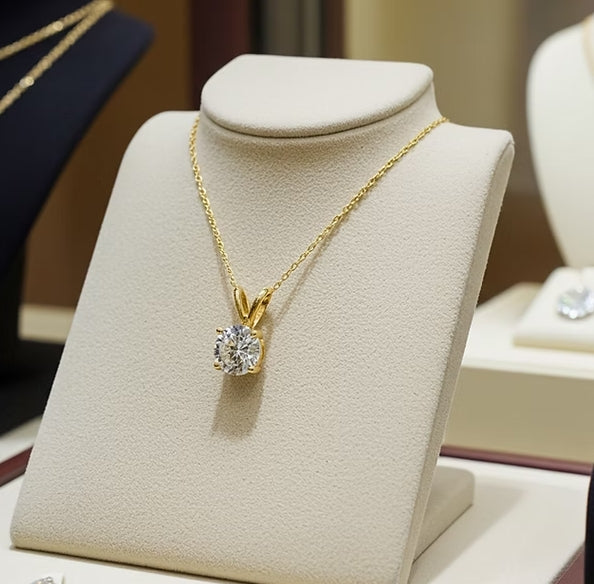 Collana con ciondolo - 18 carati Oro giallo 0.23ct. tw. Diamante (Naturale)