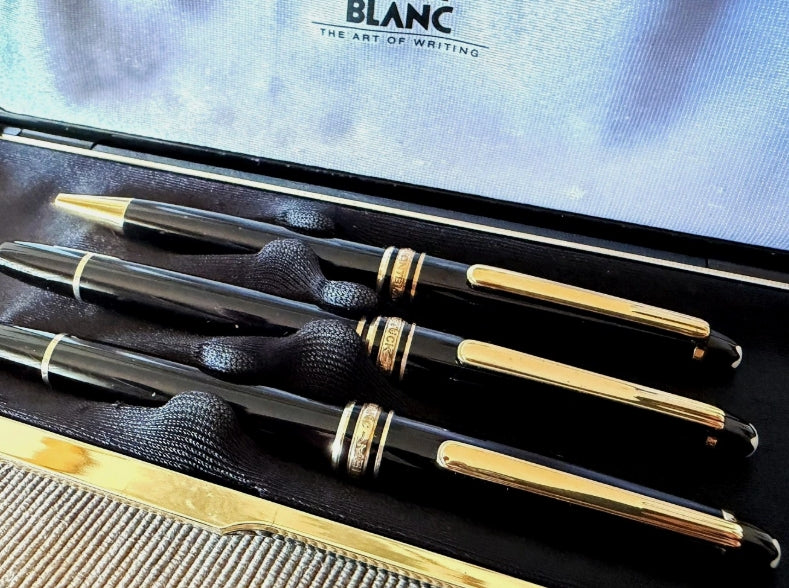 Collezione 3 Penne Montblanc Meisterstuck  Classique  , Stilografica , Rollerball  , a Sfera