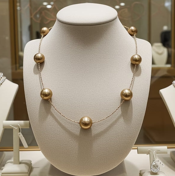 Collana in oro gialla18k e perle naturale australiana 12mm