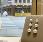 Orecchini - 18 carati Oro Bianco Perla Bianco- Akoya 8