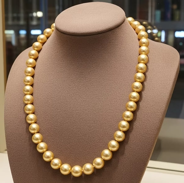 Collana in oro 18k e perle naturale australiana 12mm