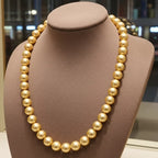 Collana in oro 18k e perle naturale australiana 12mm