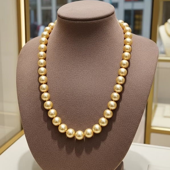 Collana in oro 18k e perle naturale australiana 12mm