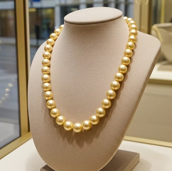 Collana in oro 18k e perle naturale australiana 12mm