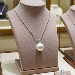 Collana - 18 carati Oro bianco Perla naturale - Akoya 0,10ct Diamante Naturale