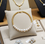 bracciale in oro Giallo 18k con perla naturale australia 8 mm