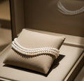 bracciale in oro bianco 18k e perla naturale in varie modello