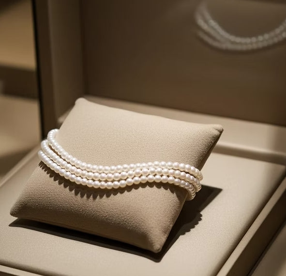 bracciale in oro bianco 18k e perla naturale in varie modello