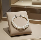 bracciale in oro bianco 18k e perla naturale in varie modello