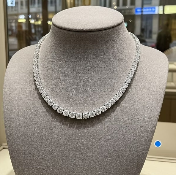 Collana - 18 carati Oro bianco - 12.80ct. tw. Diamante (Coltivato in laboratorio)
