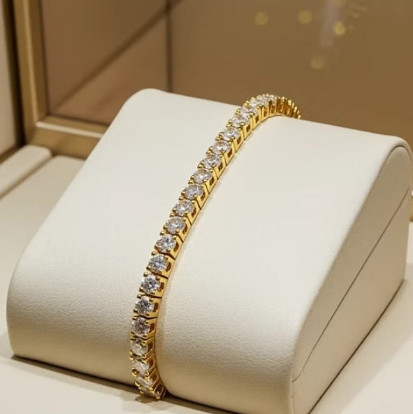 Bracciale tennis in oro bianco da 18k ,   diamanti 13,90 ct coltivati in laboratorio