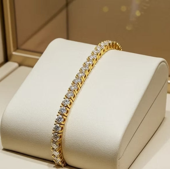 Bracciale tennis in oro bianco da 18k ,   diamanti 13,90 ct coltivati in laboratorio