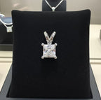 Ciondolo - 18 carati Oro bianco- 1,00ct.Diamante ( Coltivato in Laboratorio)