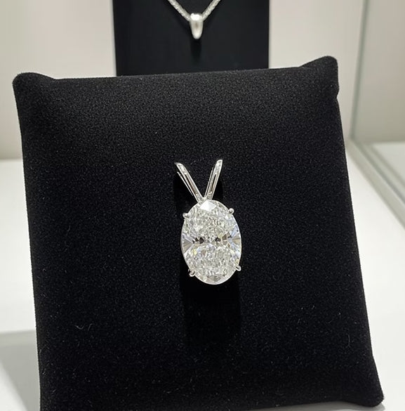 Ciondolo - 18 carati Oro bianco- 1,00ct.Diamante ( Coltivato in Laboratorio)