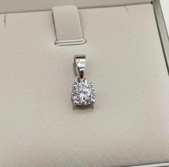 Ciondolo - 18 carati Oro bianco - 1,50ct. tw. Diamante (da Laboratorio)