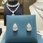 Orecchini a lobo - 18carati Oro bianco -1,60 ct.Diamante da laboratorio