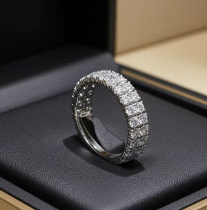 Anello - 18 carati Oro bianco - 5,50ct. tw. Diamante (Coltivato in Laboratorio)