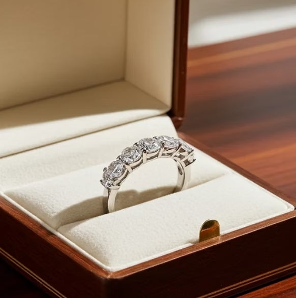 Anello riviera18 carati Oro bianco 3.25ct Diamante (Coltivato in laboratorio)