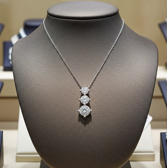 Collana - 18 carati Oro bianco -1,75ct. tw. Diamante (Coltivato in labo