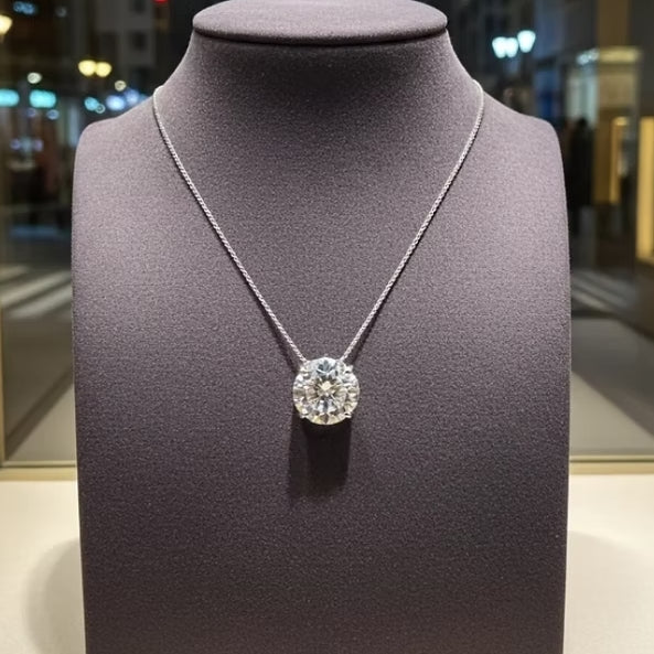 Collana con ciondolo - 18 carati Oro bianco - 2.00 ct. tw. Diamante (Coltivato i