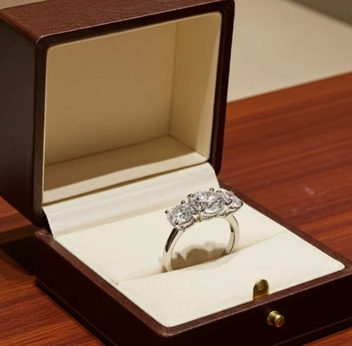 Anello - 18 carati Oro bianco - 4.22ct. tw. Diamante (Coltivato in laboratorio)
