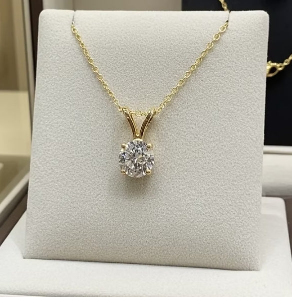 Collana con ciondolo - 18 carati Oro giallo - 0.60ct. tw. Diamante (Coltivato in