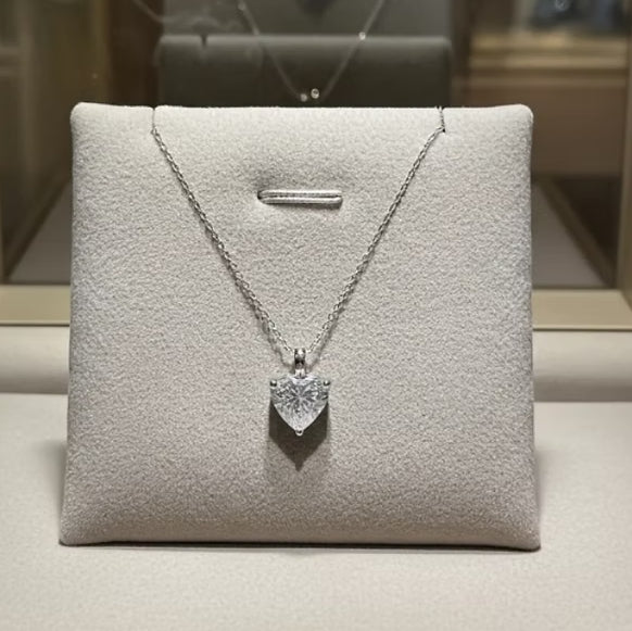 Collana con ciondolo - 18 carati Oro bianco - 1,00 ct. tw. Diamante (Coltivato i