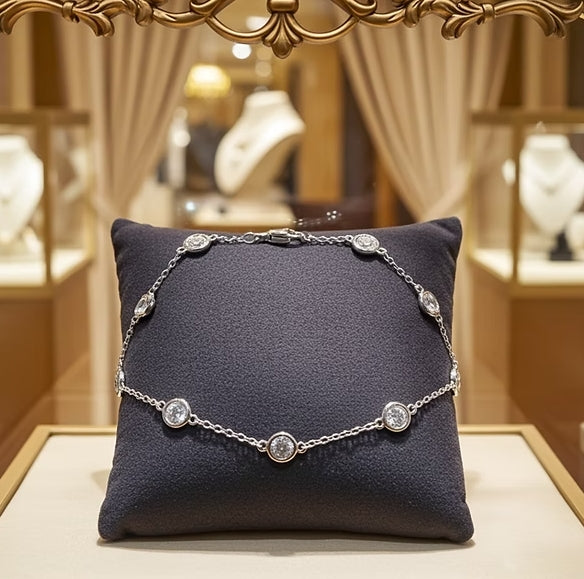 Bracciale in oro Bianco 18k - 0,90ct Diamante (Coltivato in laboratorio)