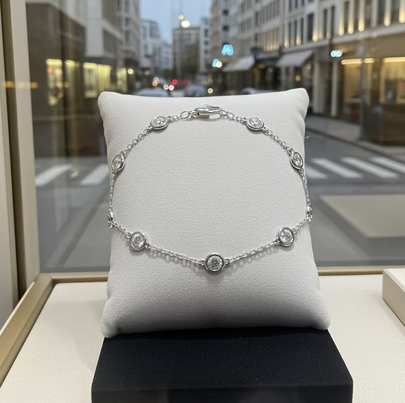Bracciale in oro Bianco 18k - 0,90ct Diamante (Coltivato in laboratorio)