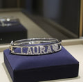 Bracciale personalizzato in oro bianco 18k e diamanti Naturale
