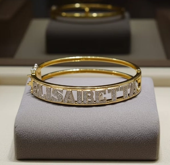 Bracciale personalizzato in oro Giallo 18k e diamanti Naturali