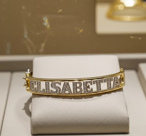Bracciale personalizzato in oro Giallo 18k e diamanti Naturali