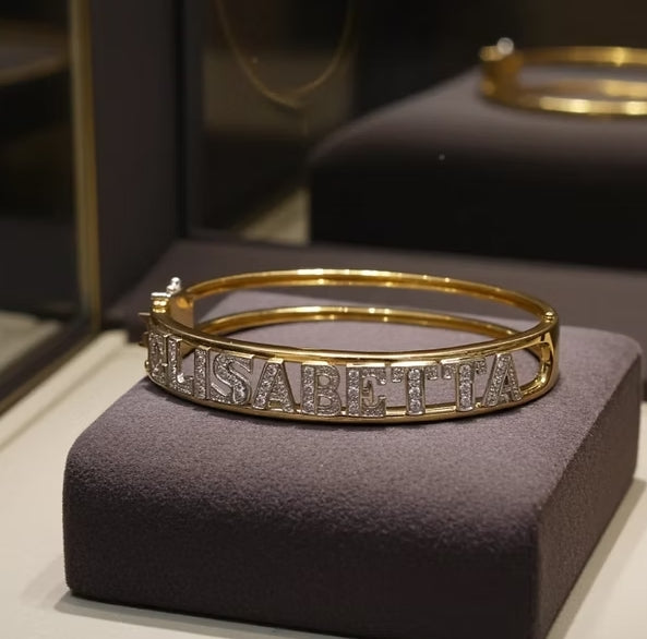 Bracciale personalizzato in oro Giallo 18k e diamanti Naturali