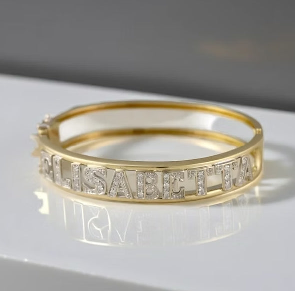 Bracciale personalizzato in oro Giallo 18k e diamanti Naturali