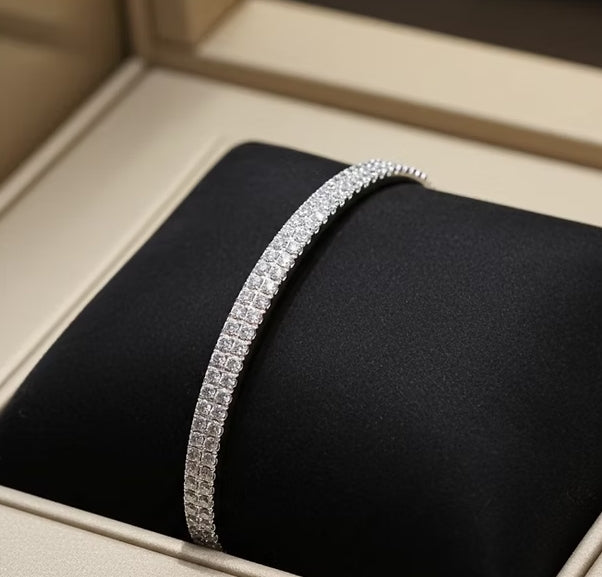 Bracciale in oro bianco 18k e diamanti 3,90ct (Coltivato in laboratorio)