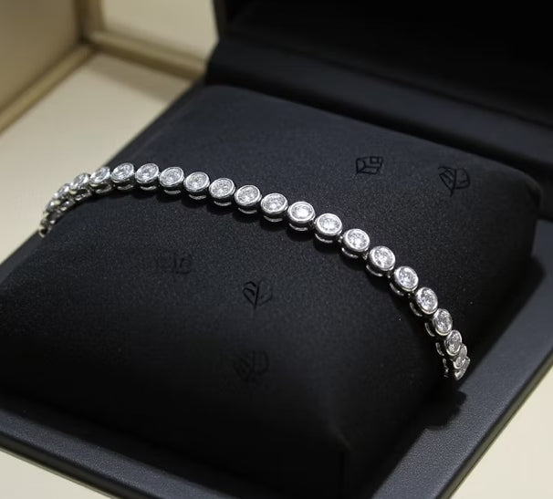 Bracciale tennis a Cipolla - 18 carati Oro Bianco - 9,80 ct.Diamante (Coltivato in laboratorio)