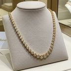 Collana -Tennis a Cipolla , Oro Giallo - 21 ct. Diamante (Coltivato in laboratorio)