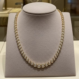 Collana -Tennis a Cipolla , Oro Giallo - 21 ct. Diamante (Coltivato in laboratorio)
