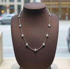 collana pendente in Oro Bianco18k - diamanti 3,60  (Coltivato in laboratorio)