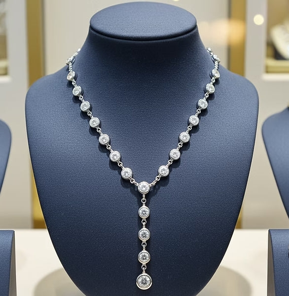 collana pendente in Oro Bianco18k - diamanti 5,25(Coltivato in laboratorio)