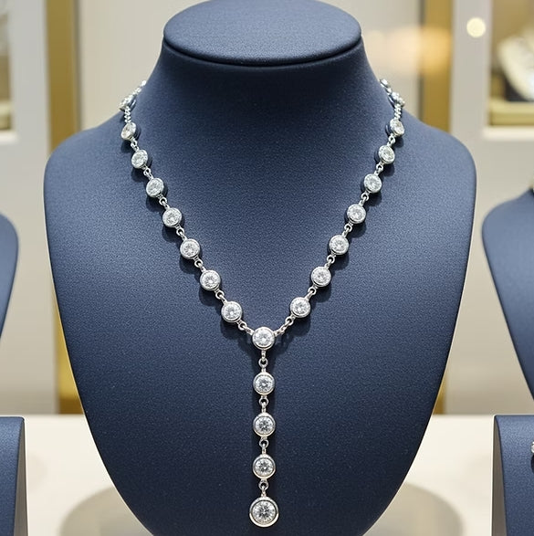collana pendente in Oro Bianco18k - diamanti 5,25(Coltivato in laboratorio)